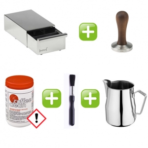 Bundle, Set, Milchkännchen, Tresterschublade, Pinsel, Reiniger, Tamper